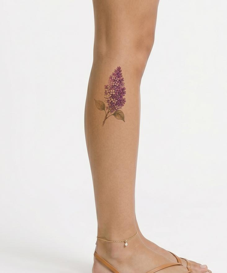 Watercolor Lilac Branch Tattoo Design