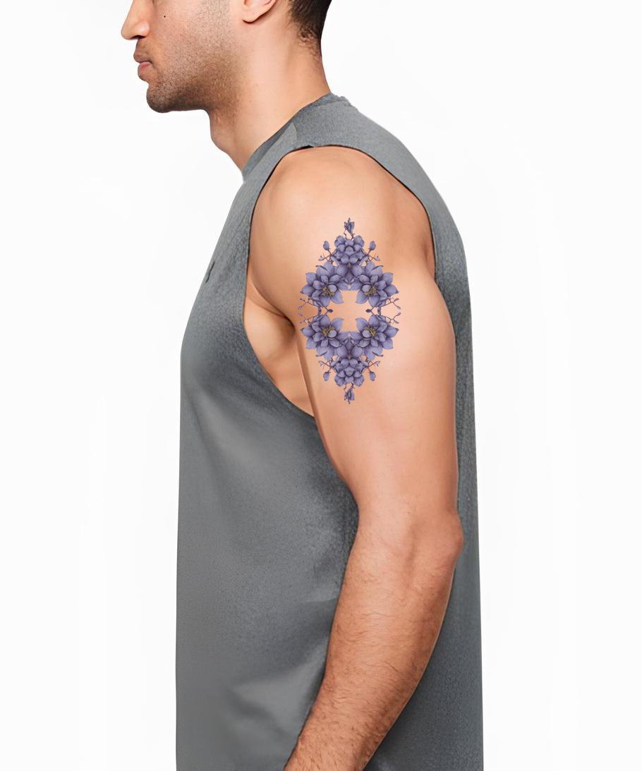Flieder Edelstein Mandala Tattoo Design
