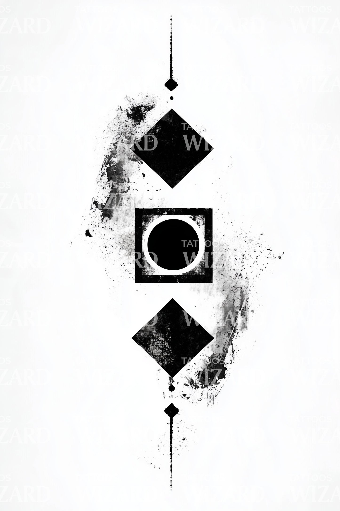 Linear Diamond Axis Tattoo Design