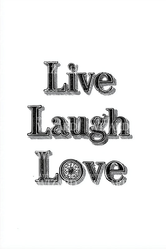Live Laugh Love Typography Tattoo Design