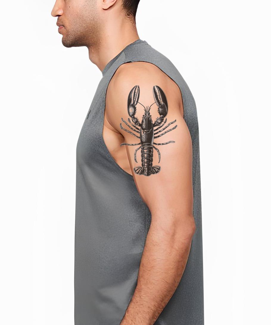 Detailed Lobster Tattoo Design