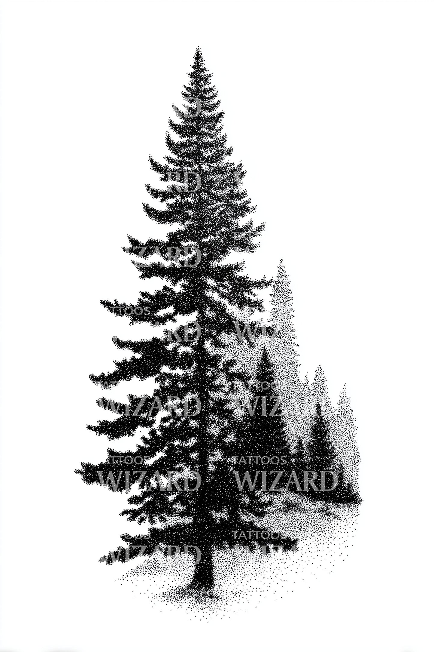 Lone Pine Silhouette Tattoo Design