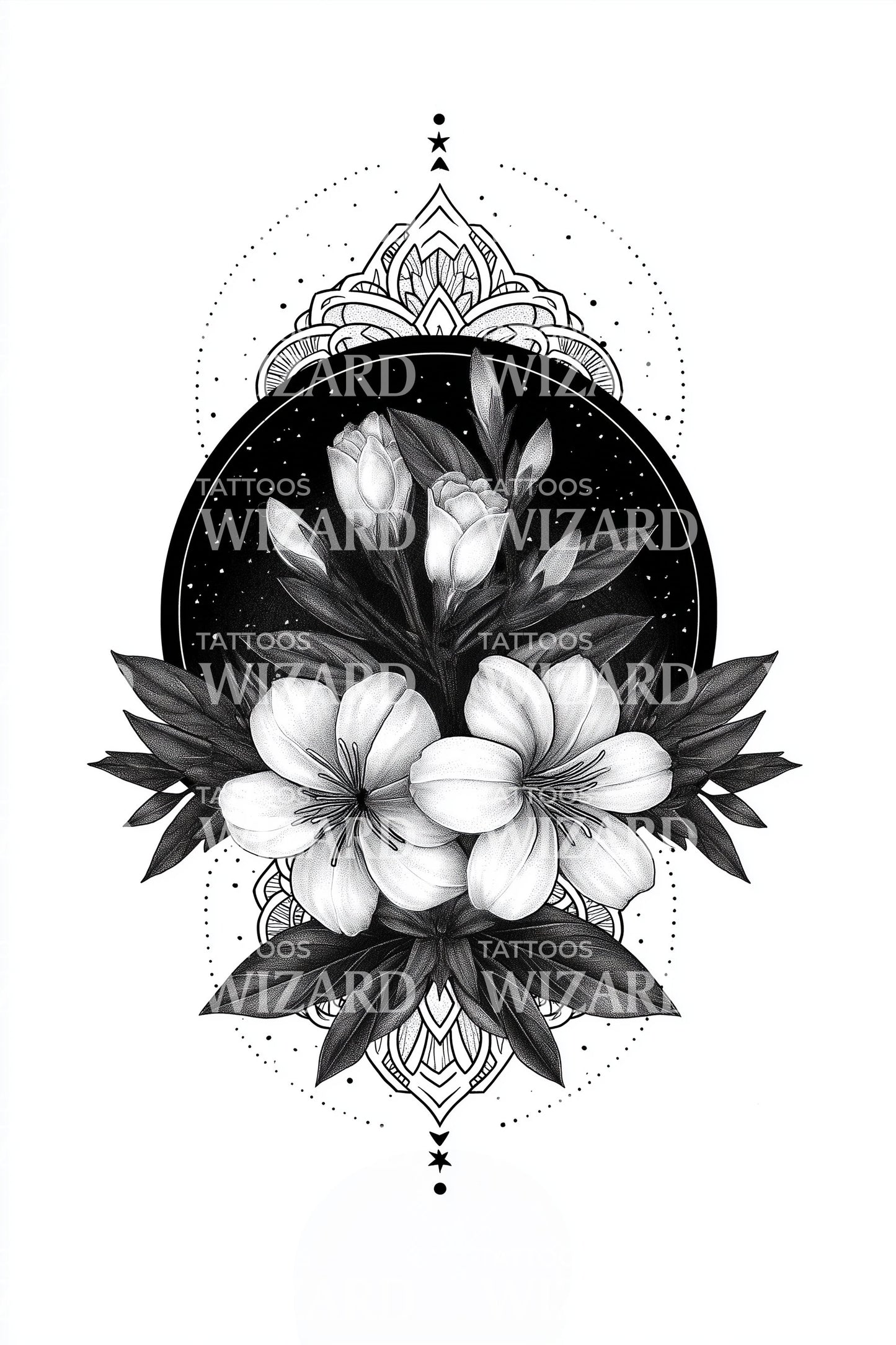 Lotus Mandala Bloom Tattoo Design