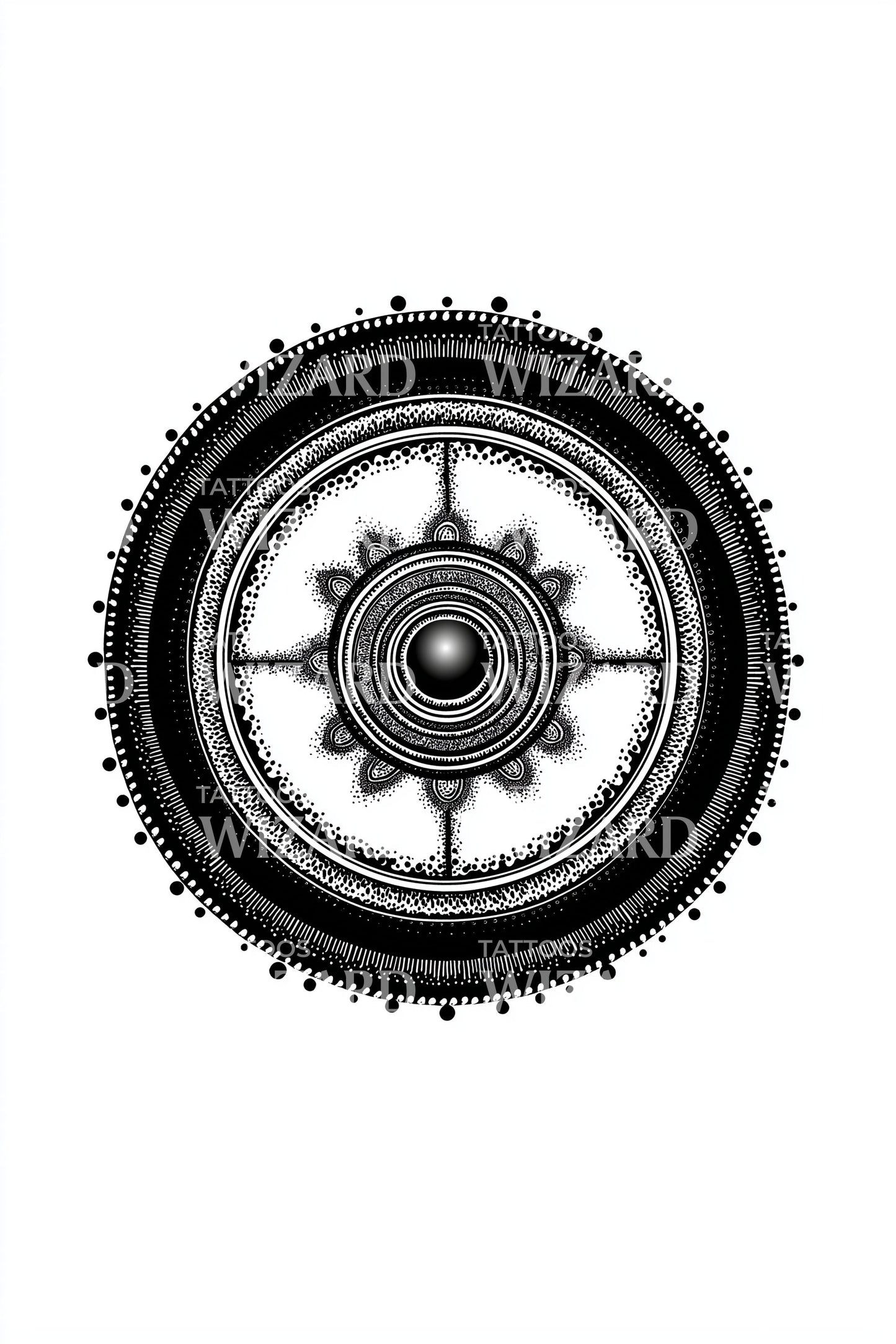 Lotus Ster Mandala Tatoeage Ontwerp