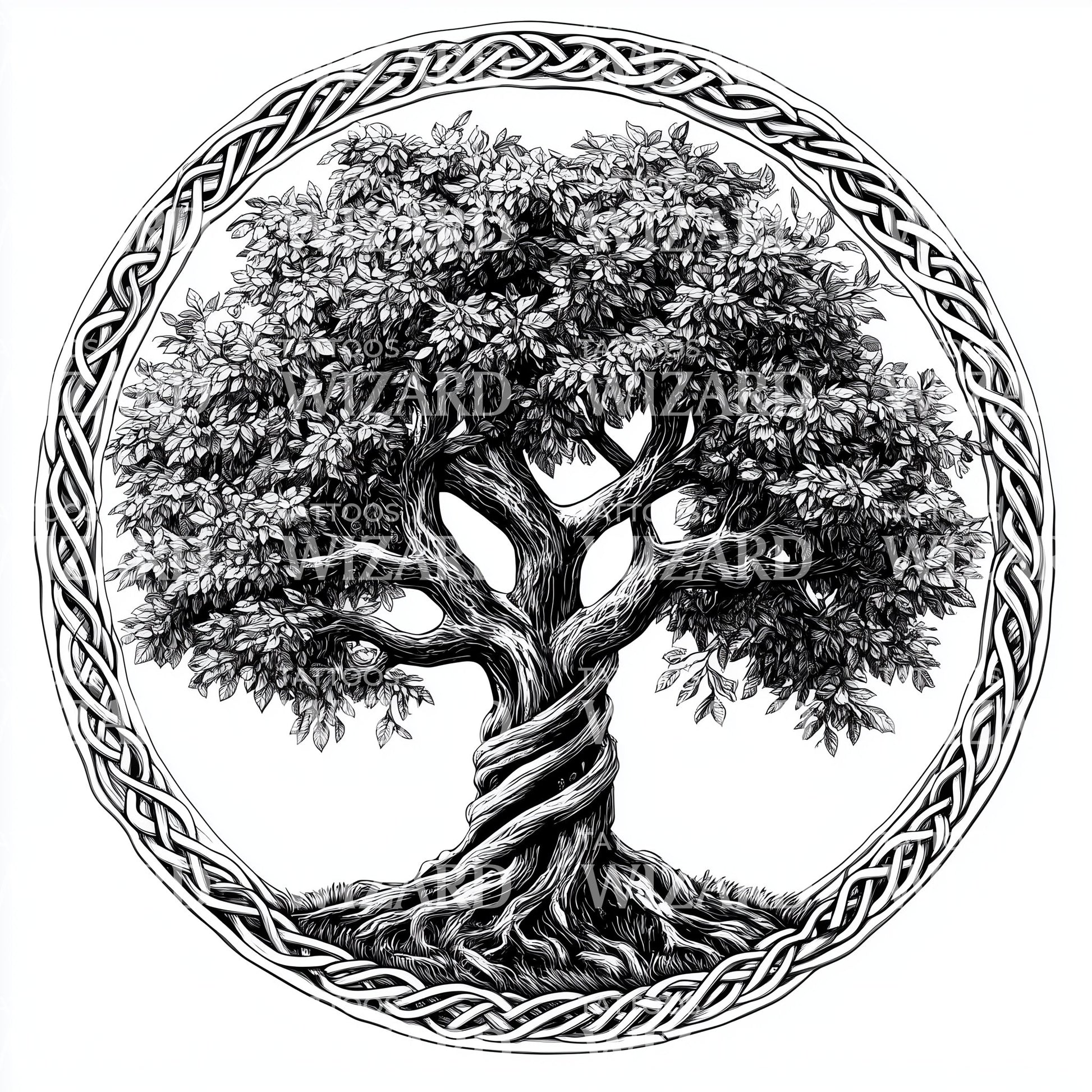 Lush Celtic Tree of Life Tattoo Idea