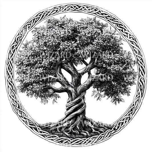 Lush Celtic Tree of Life Tattoo Idea