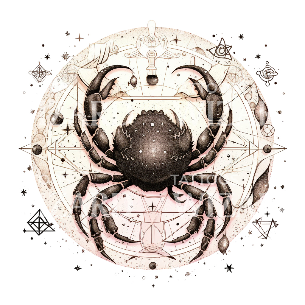 Cancer Zodiac SignTattoo Design
