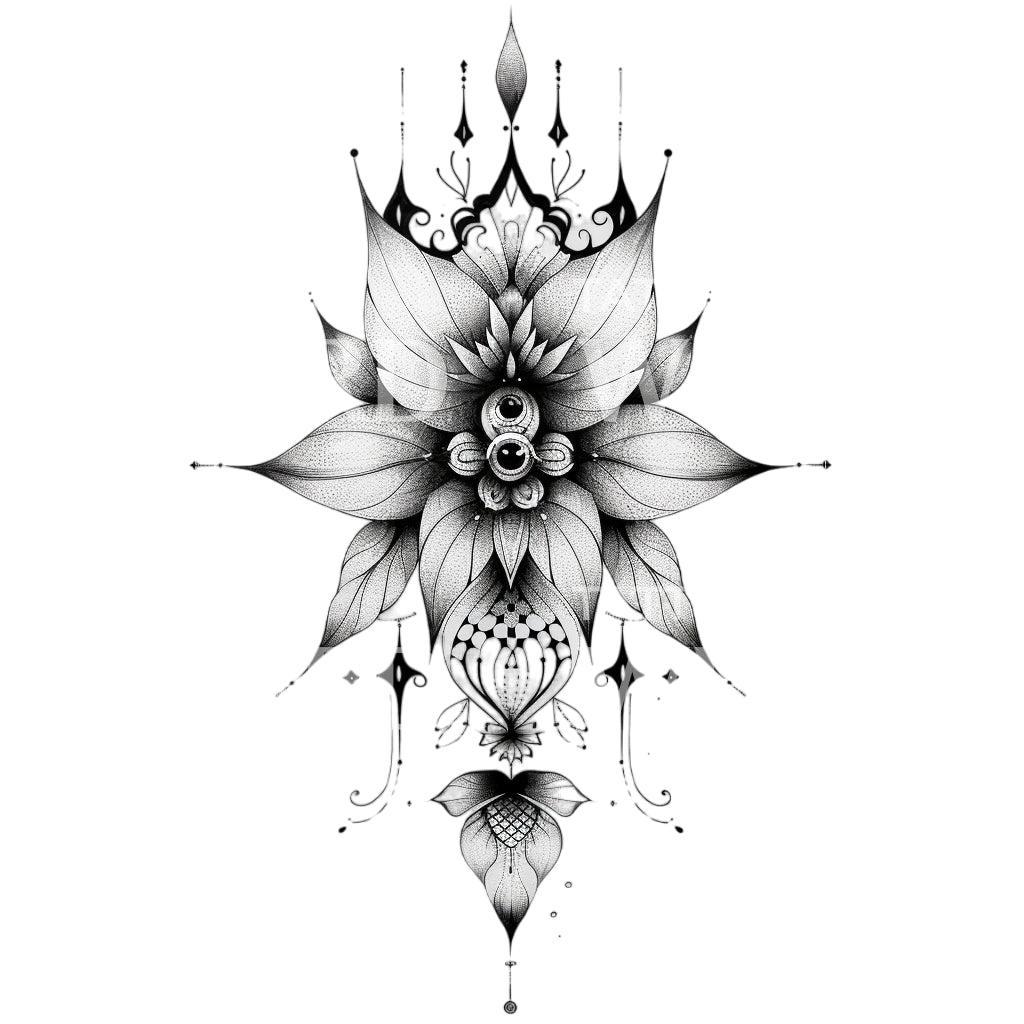 Spiritual Lotus Tattoo Design