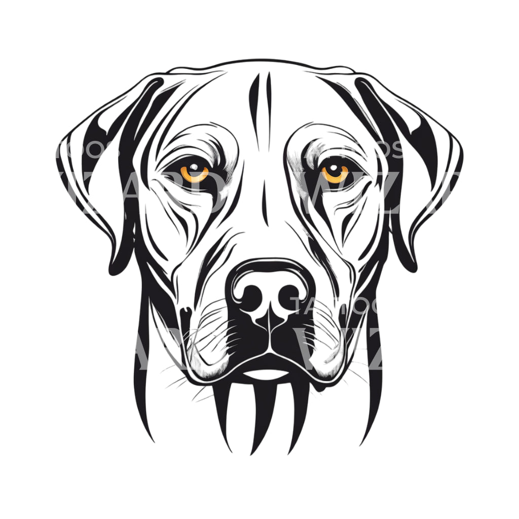 Labrador Retriever Dog Head Tattoo Design