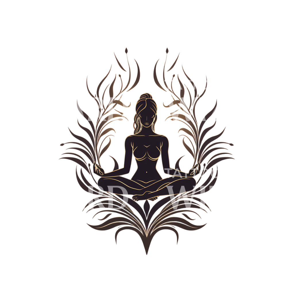 Yoga Asana Tattoo Design