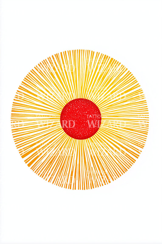 Иллюстрация татуировки Македонское сияющее солнце