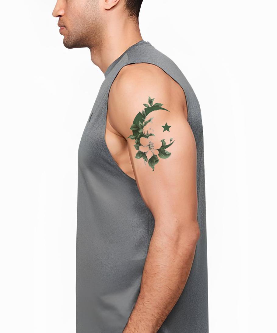 Magnolien-Halbmond Pakistan Tattoo Design
