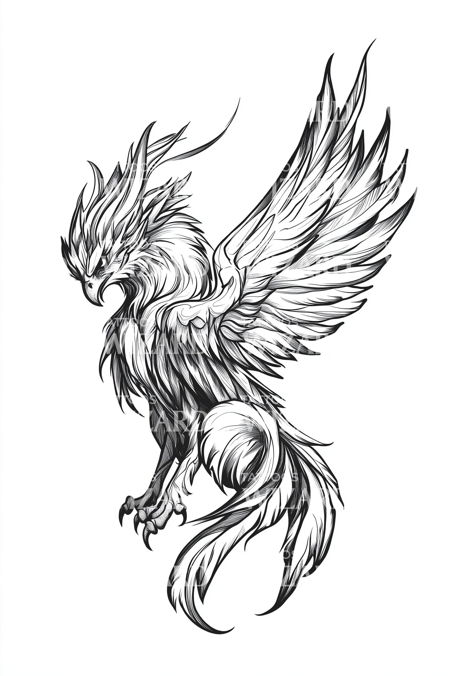 Design Tatuaggio Araldico Grifone Maestoso