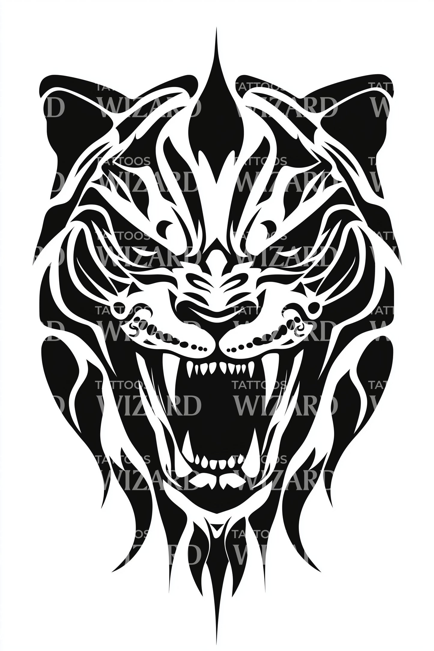 Desain Tato Raja Harimau Megah