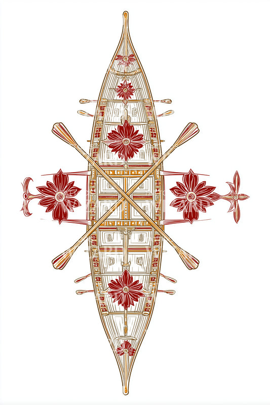 Maple Canoe Heritage Tattoo Design