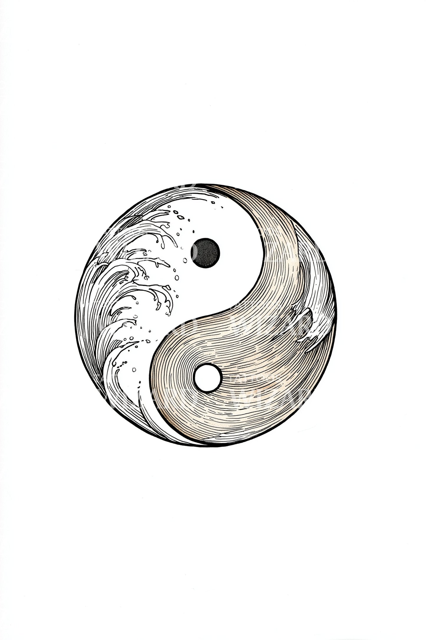Marmor Yin Yang Tattoo Design