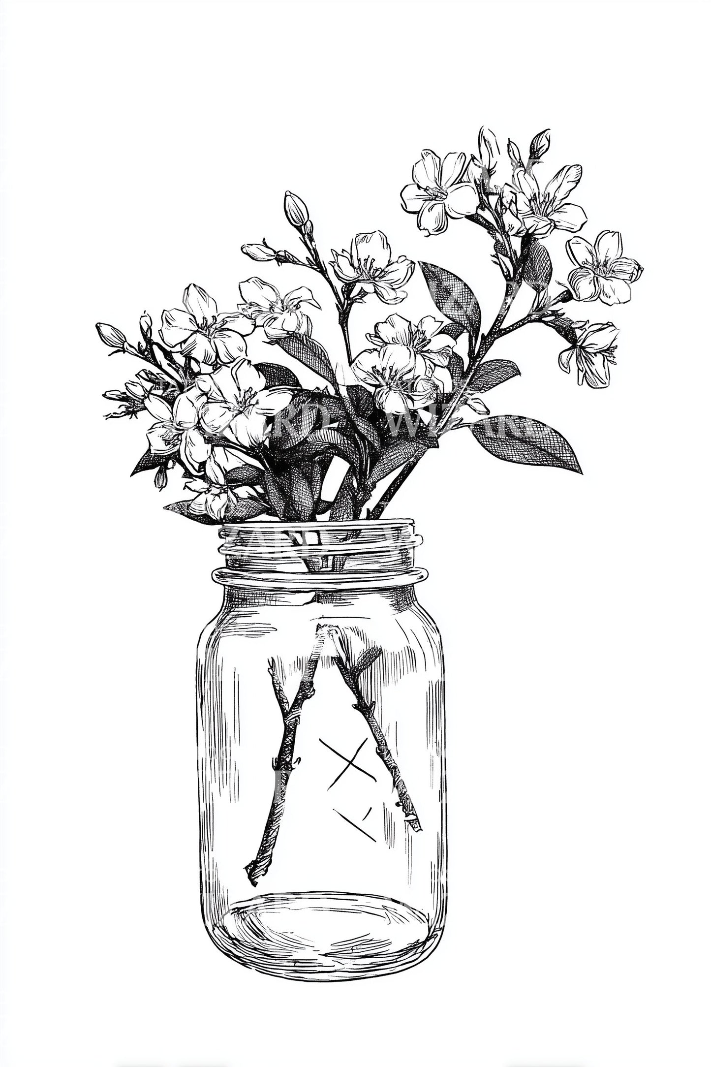 Mason Jar Wildflowers Tattoo Idea
