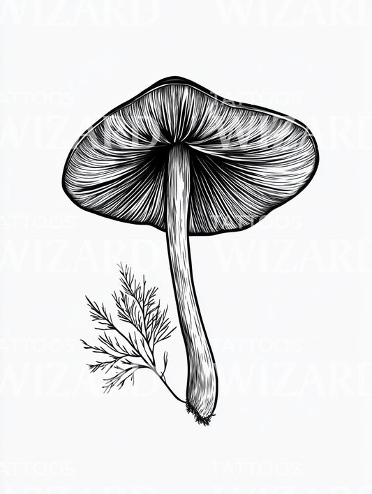Idée de tatouage de champignon herbe médicinale