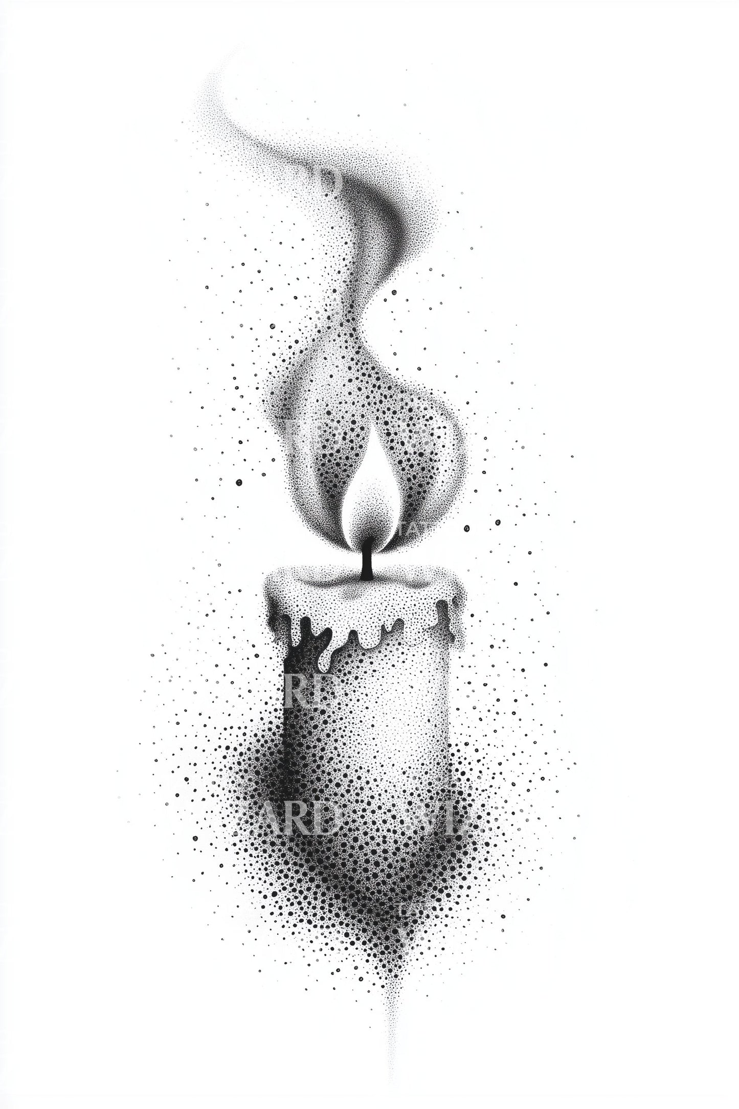 Melting Candle Spirit Tattoo Design