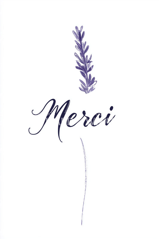 Merci Single Lavender Tattoo Idea