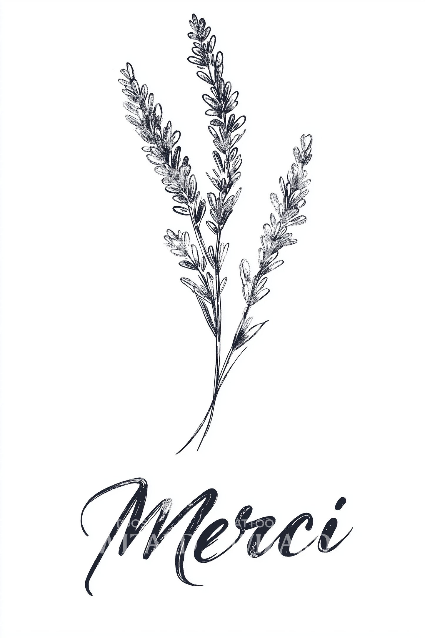 Merci Twin Lavender Tattoo Design