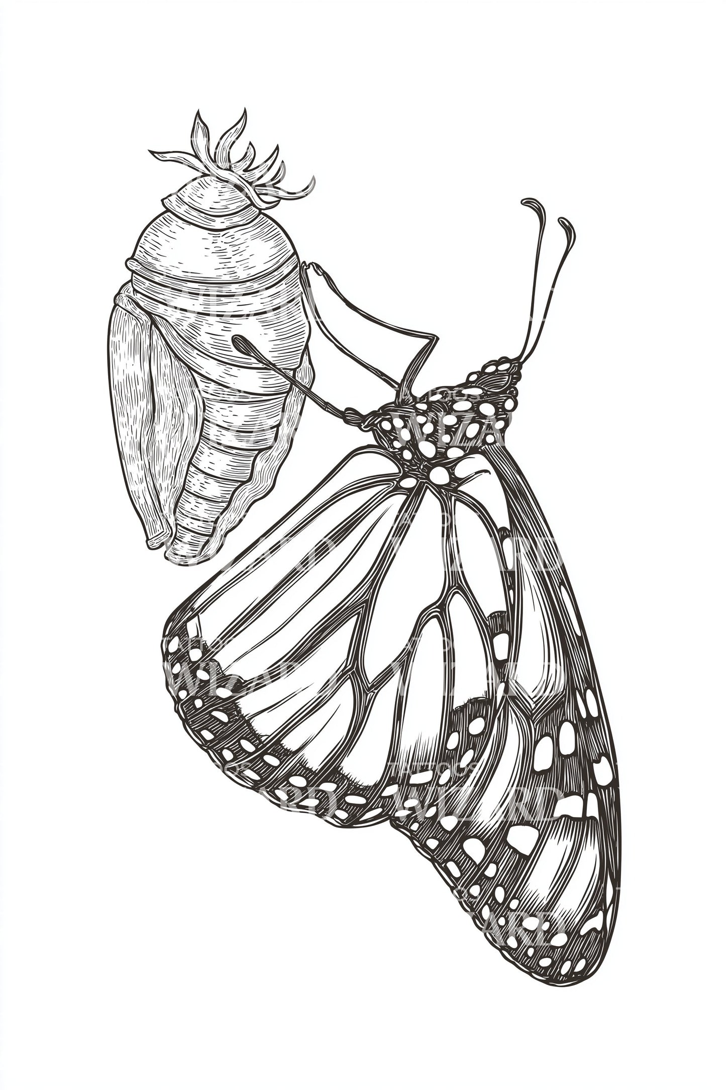 Metamorphosis Butterfly Tattoo Design