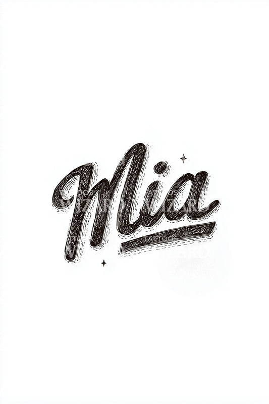 Mia Soft Script Tattoo Design