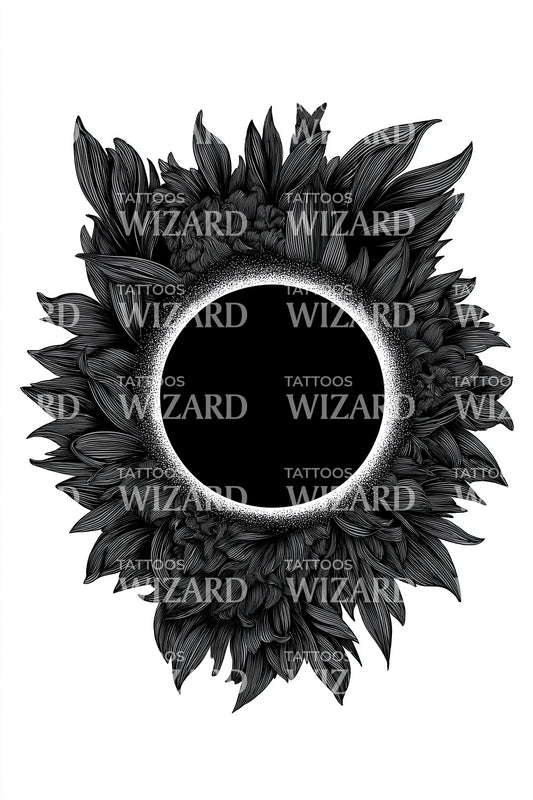 Design Tatuaggio Vuoto Girasole di Mezzanotte