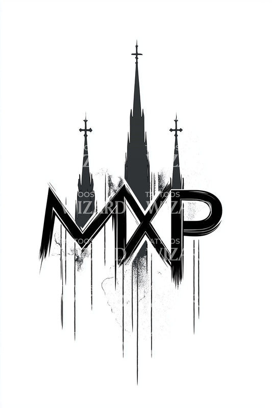 Milan Duomo Spires Tattoo Illustration