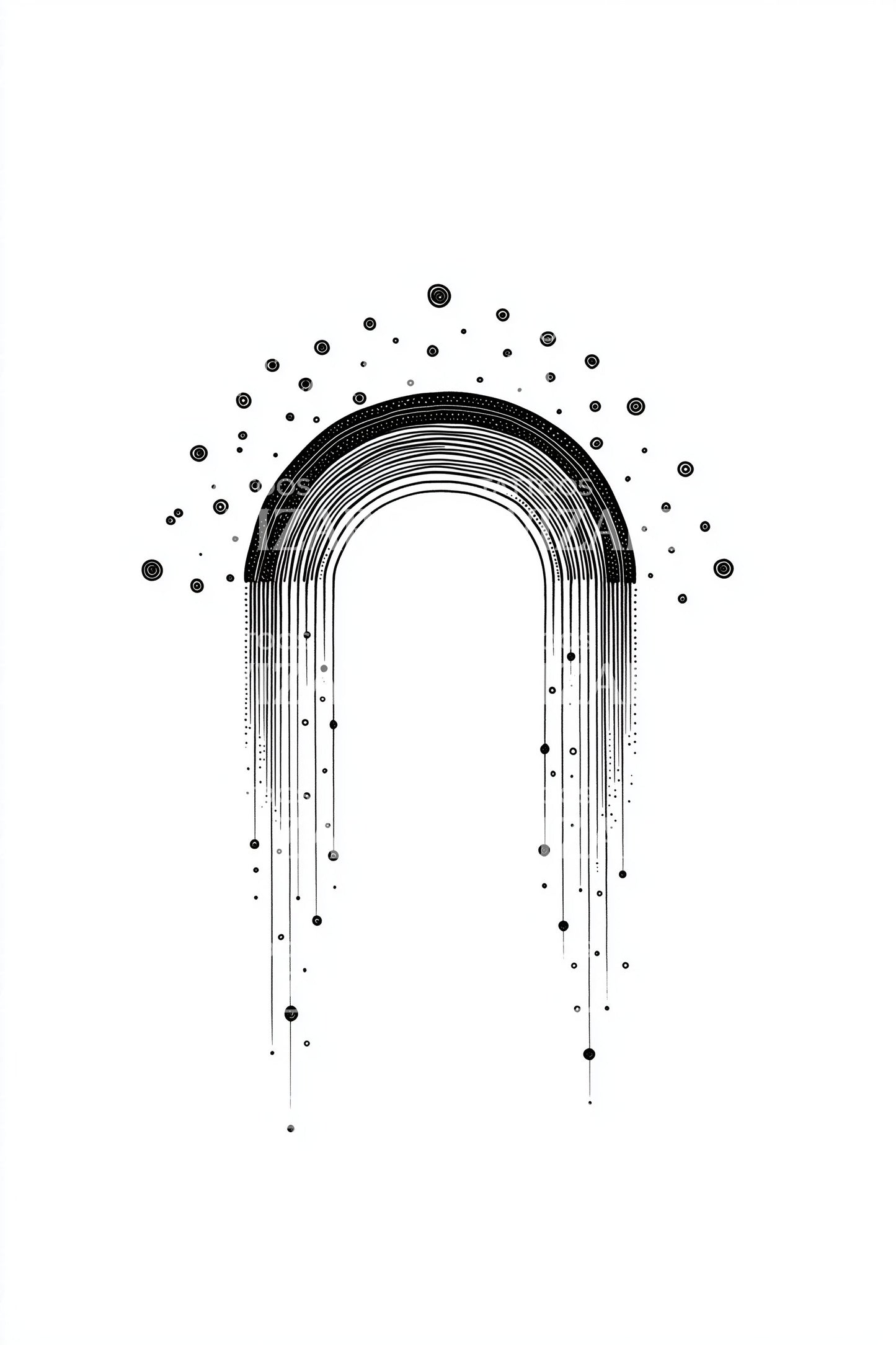 Minimal Arch Rainbow Tattoo Design