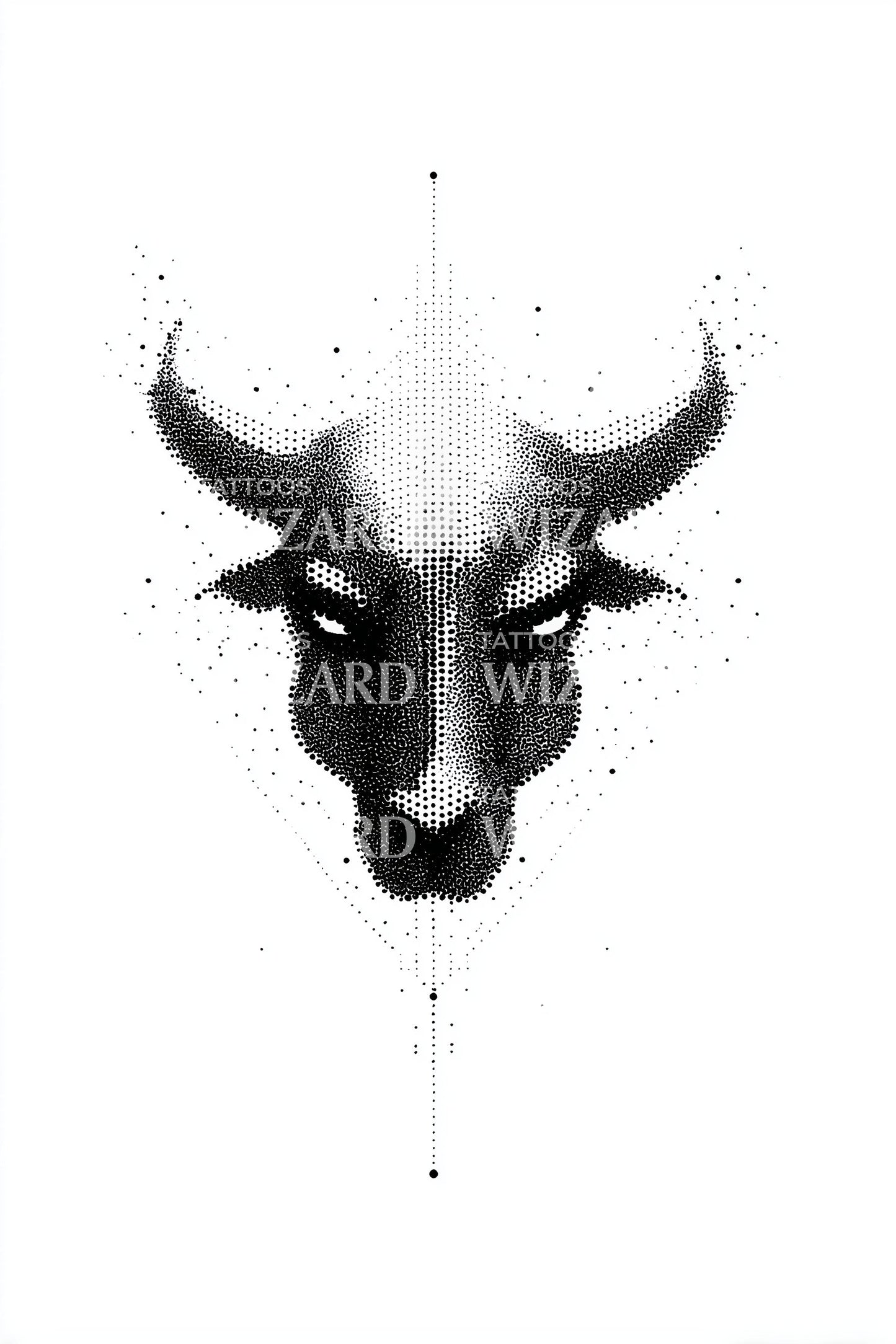 Idea di tatuaggio minimalista con testa di toro