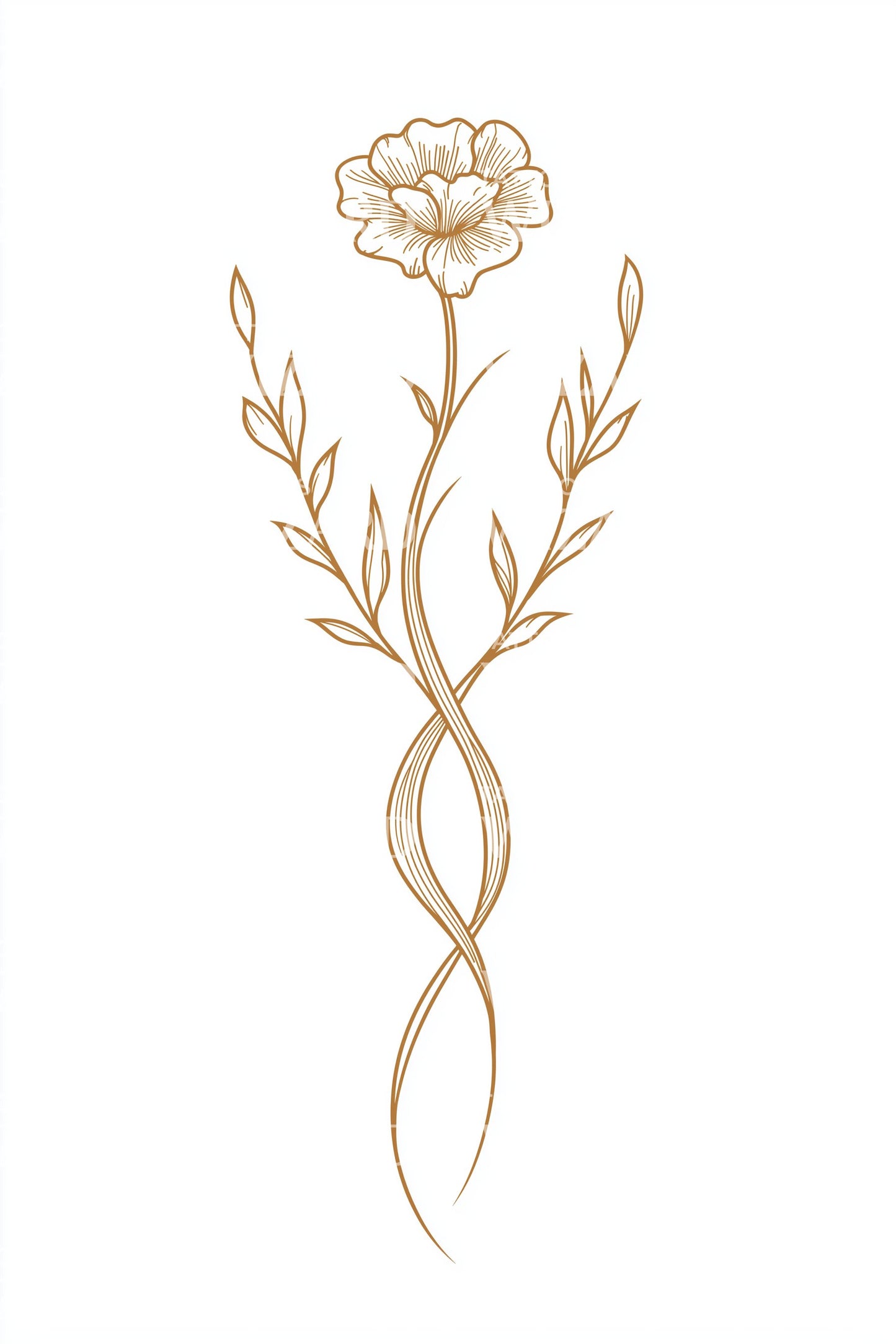 Minimalistisch anjerstengel tatoeageontwerp