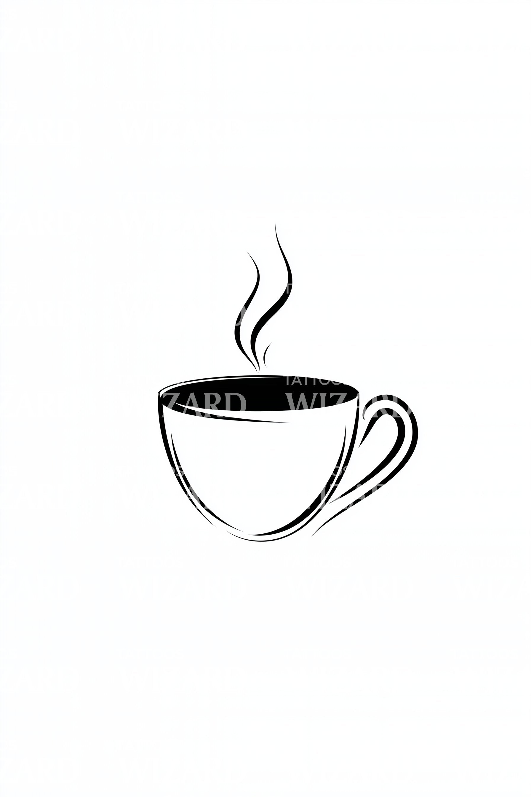 Minimal Coffee Cup Tattoo Design – Tattoos Wizard Designs