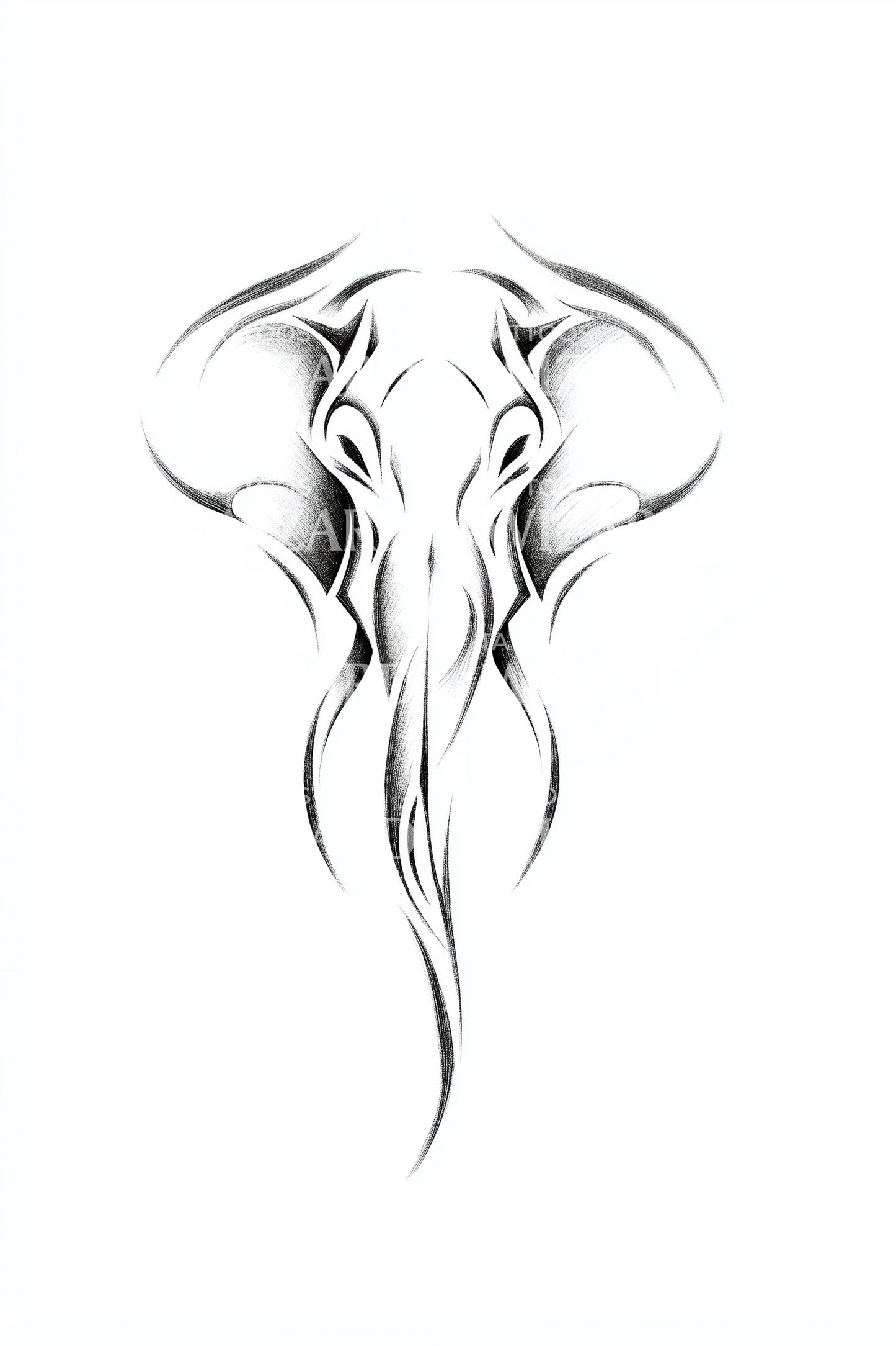 Minimal Elephant Silhouette Tattoo Idea