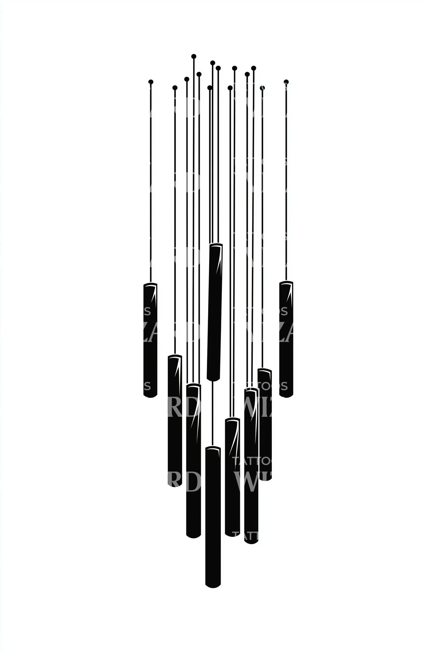 Minimal Hanging Bars Tattoo Design