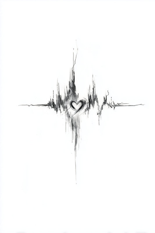 Идея минималистичной татуировки с волной сердцебиения