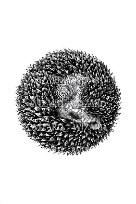Minimal Hedgehog Curl Tattoo Idea