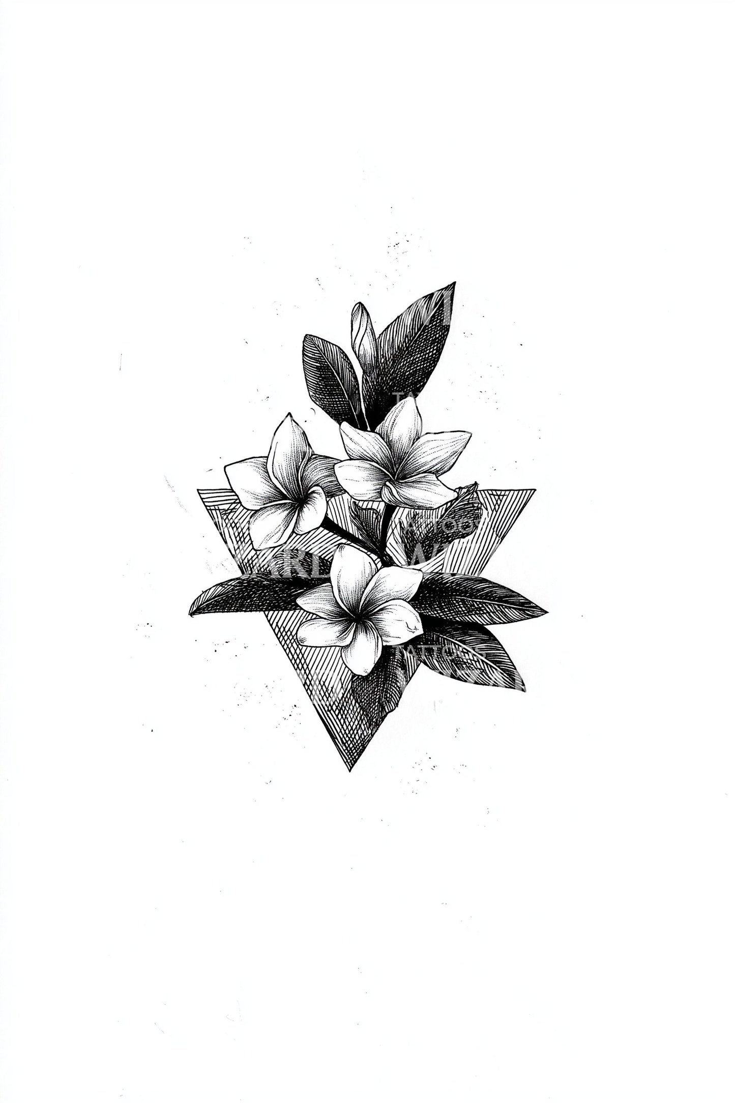 Design de tatouage minimaliste de bourgeon de jasmin