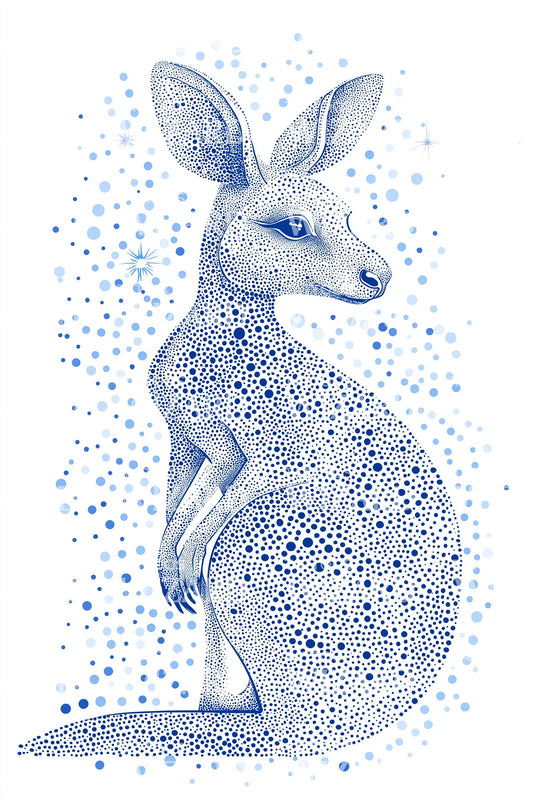 极简袋鼠澳大利亚纹身设计灵感