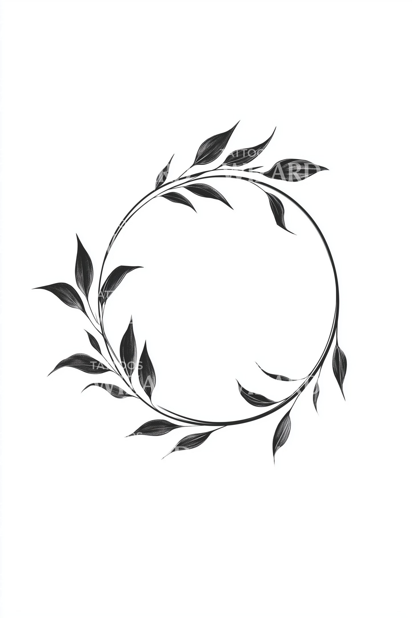 Minimal Laurel Wreath Tattoo Design