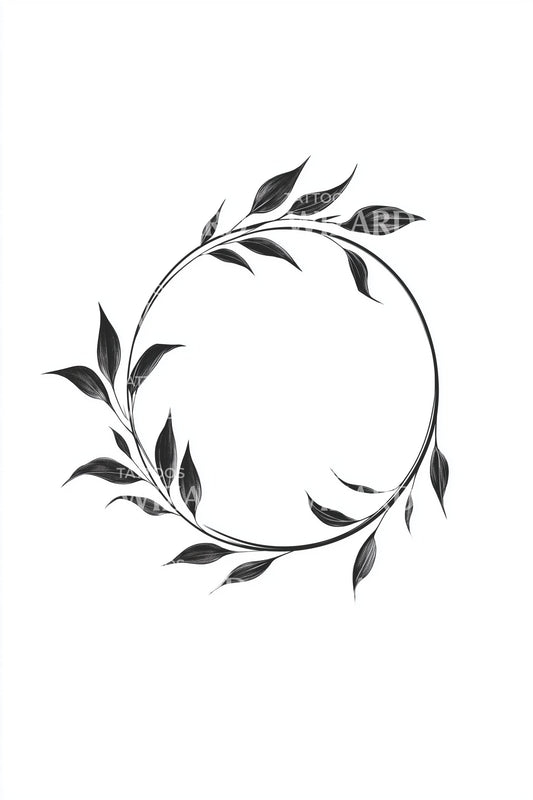 Minimal Laurel Wreath Tattoo Design
