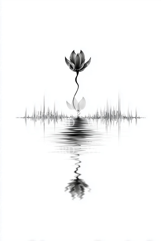 Minimalistisk Lotusreflektion Tatuering Design