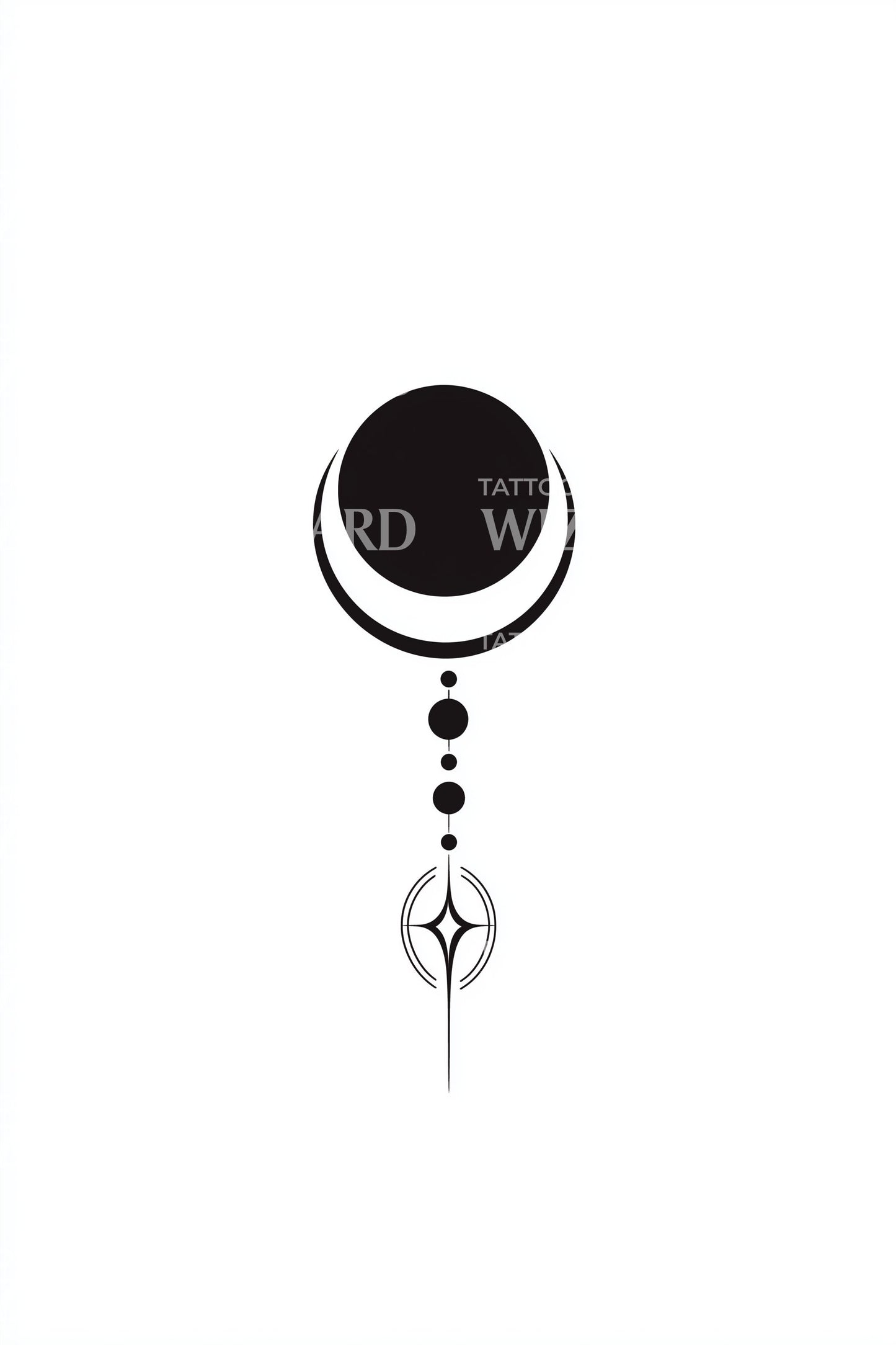 Minimal Moon Dots Tattoo Idea