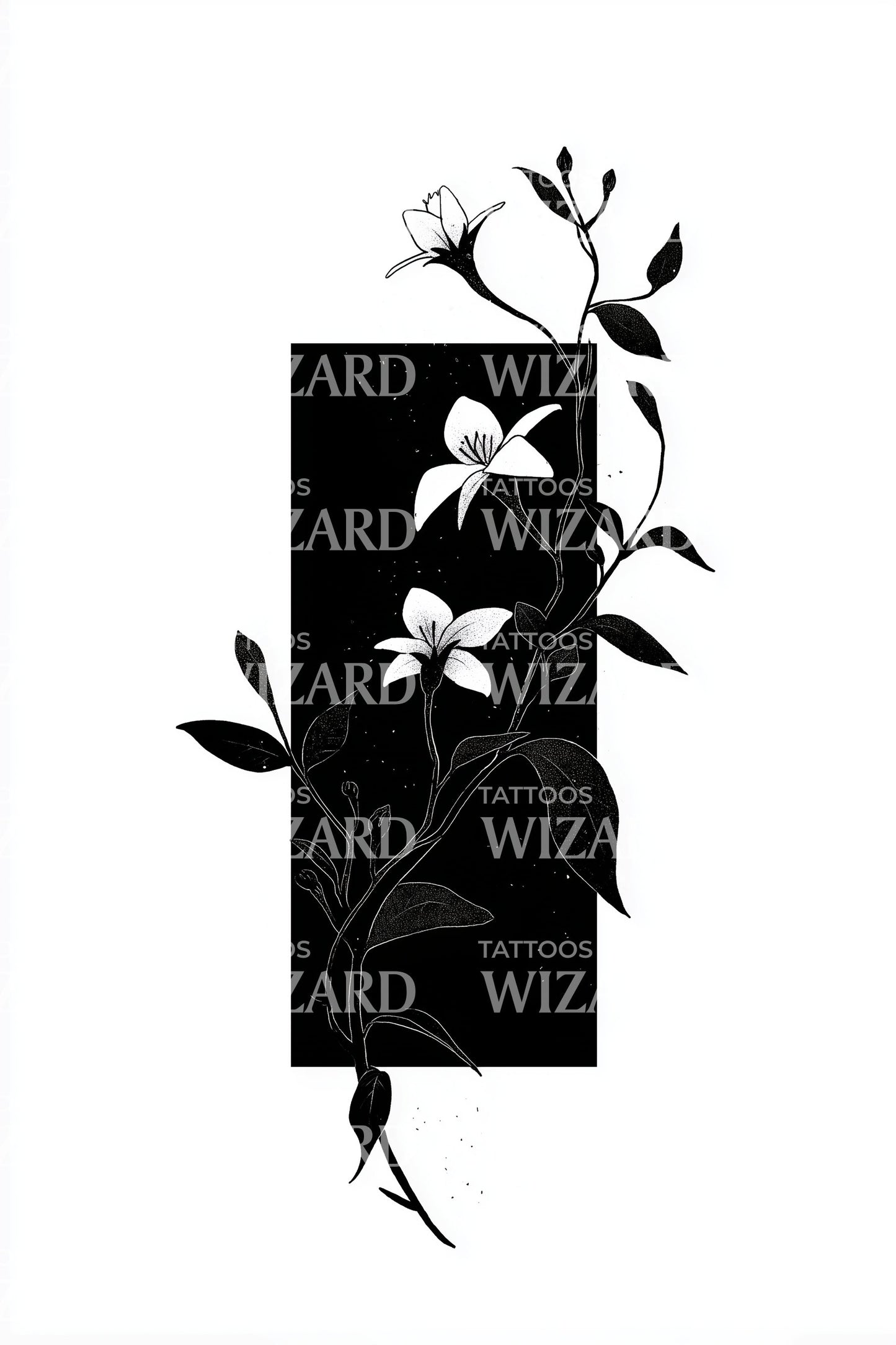 Minimal Orchid Frame Tattoo Design