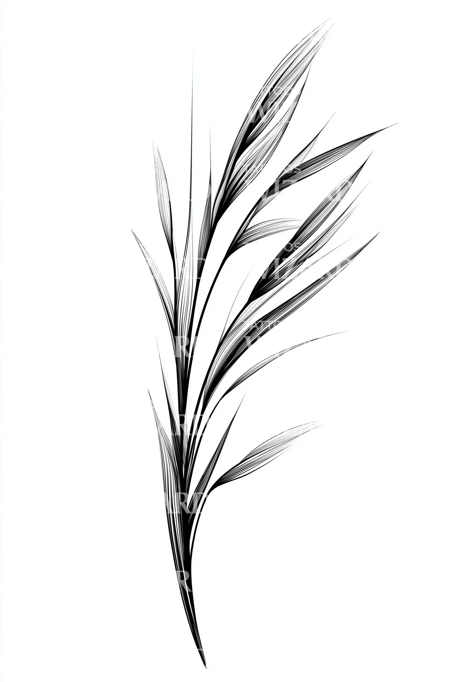 Minimalistisk palmeblad-tatoveringsdesign
