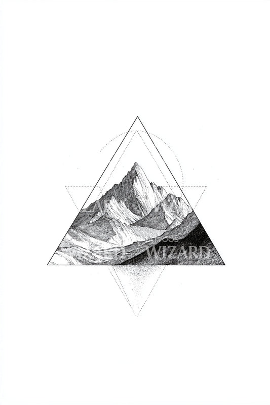 Minimalistisches Gipfel-Umriss-Tattoo-Design