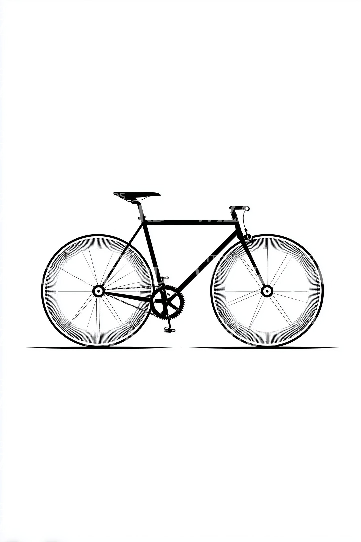 Minimal Road Bicycle Tattoo Design