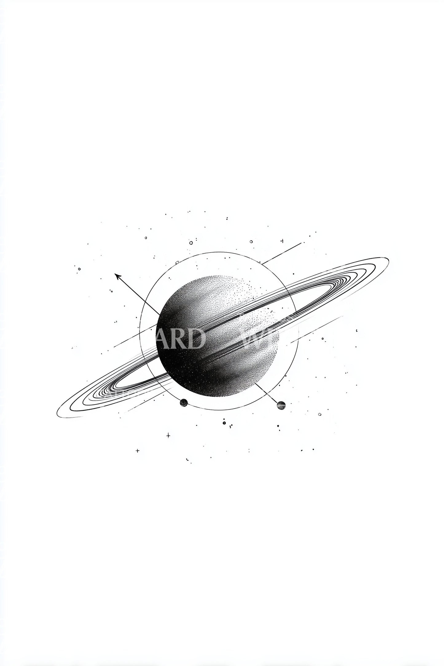 Minimal Saturn Orbit Tattoo Idea