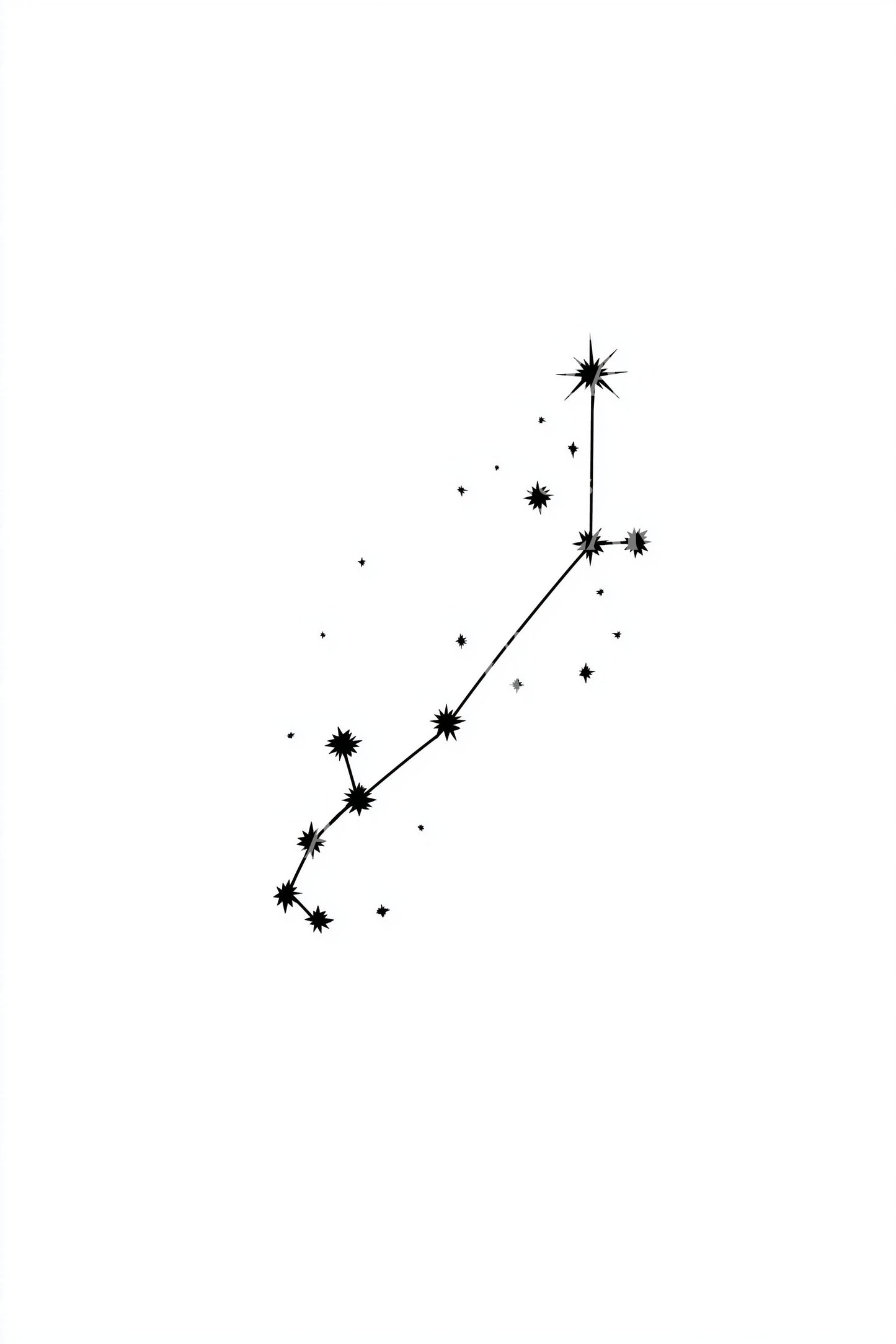 Minimal Star Path Tattoo Idea