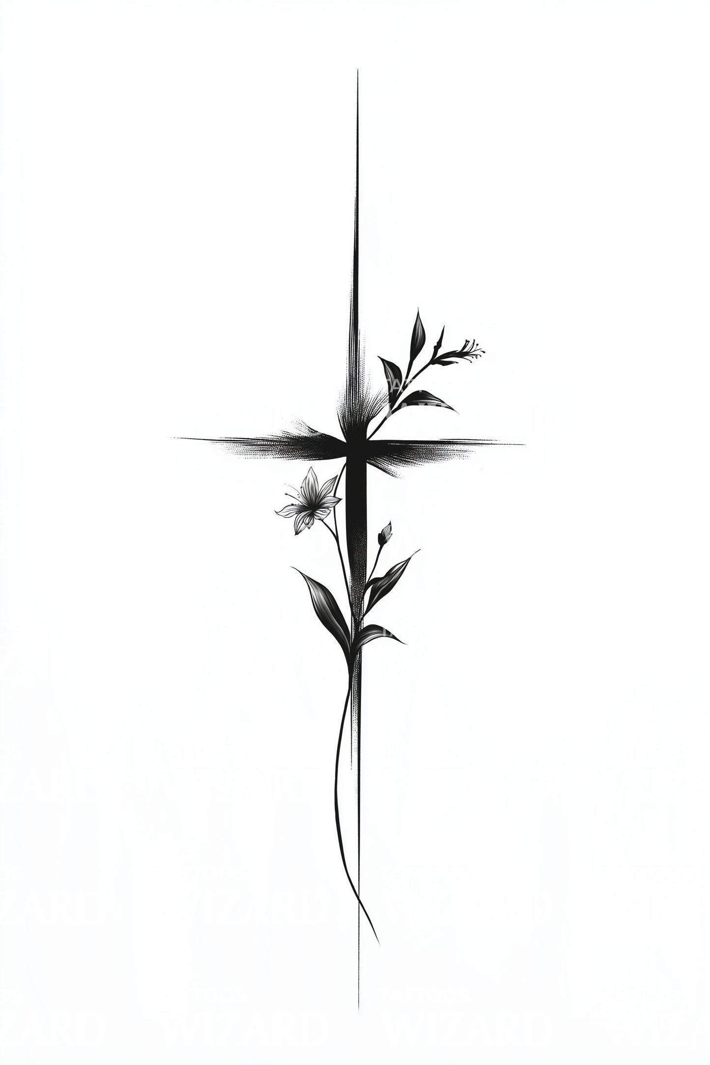 Minimal Stem Grace Tattoo Design